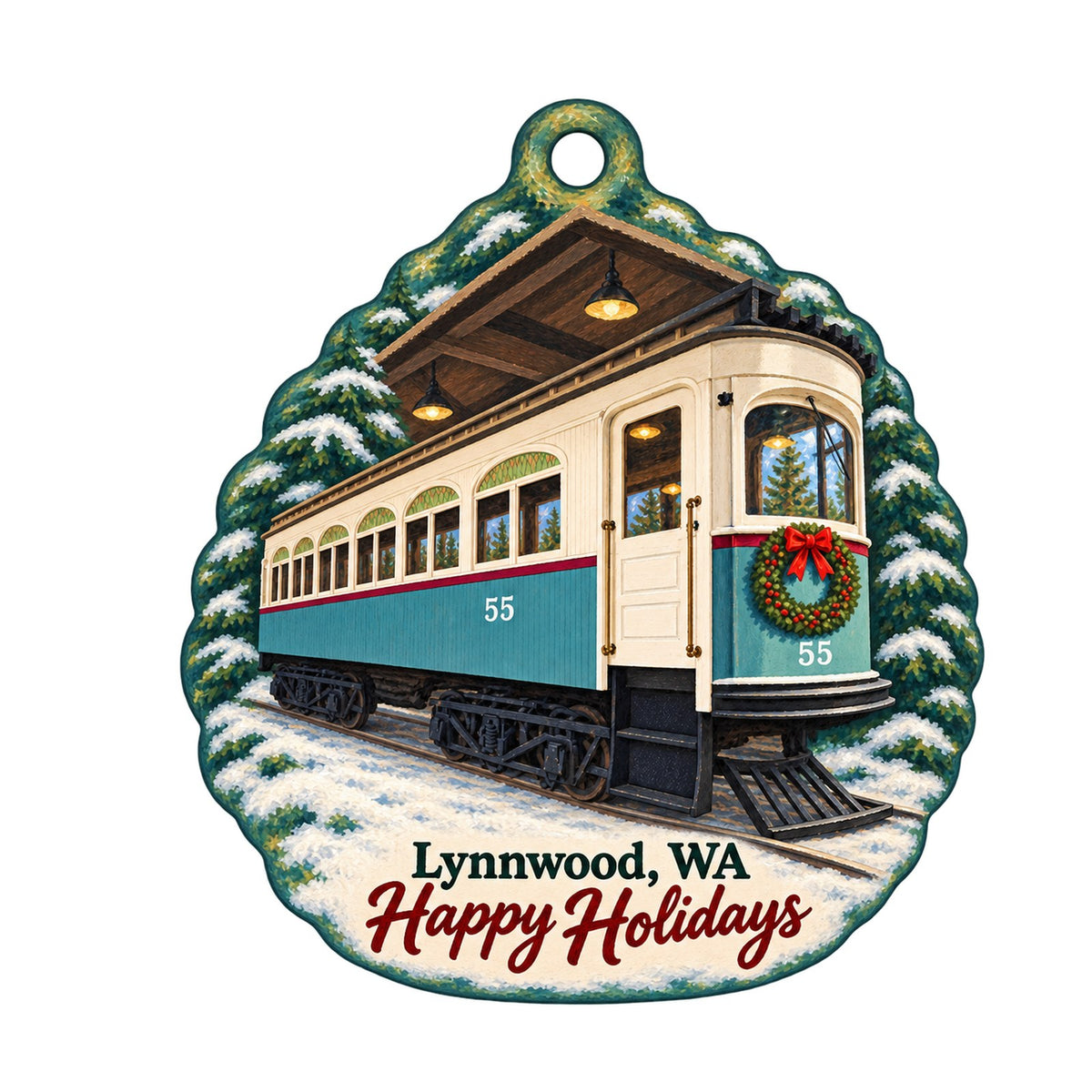 Forest Life Creations Christmas custom wood ornament OC1230 on white