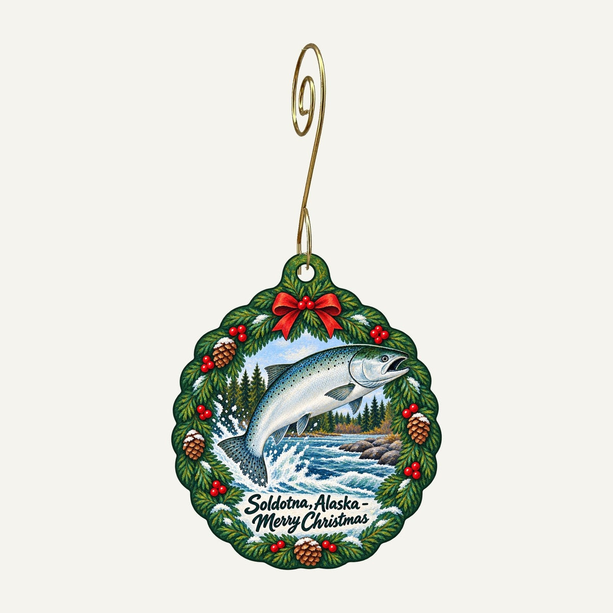 Beemuns Variety Christmas custom wood ornament OC1233 hanging on hook