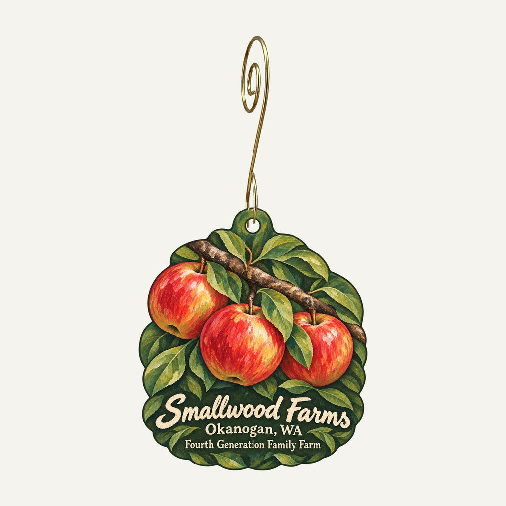 Smallwood Farms Logo custom wood ornament OC1235 hanging on hook