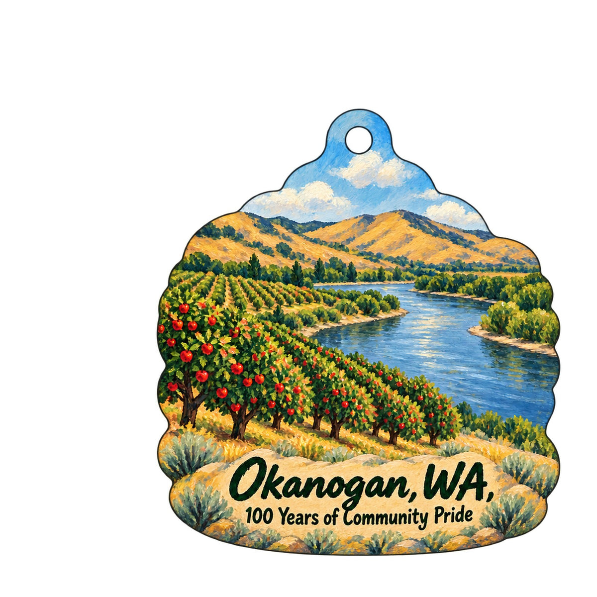Smallwood Farms Town Icon custom wood ornament OC1237 on white