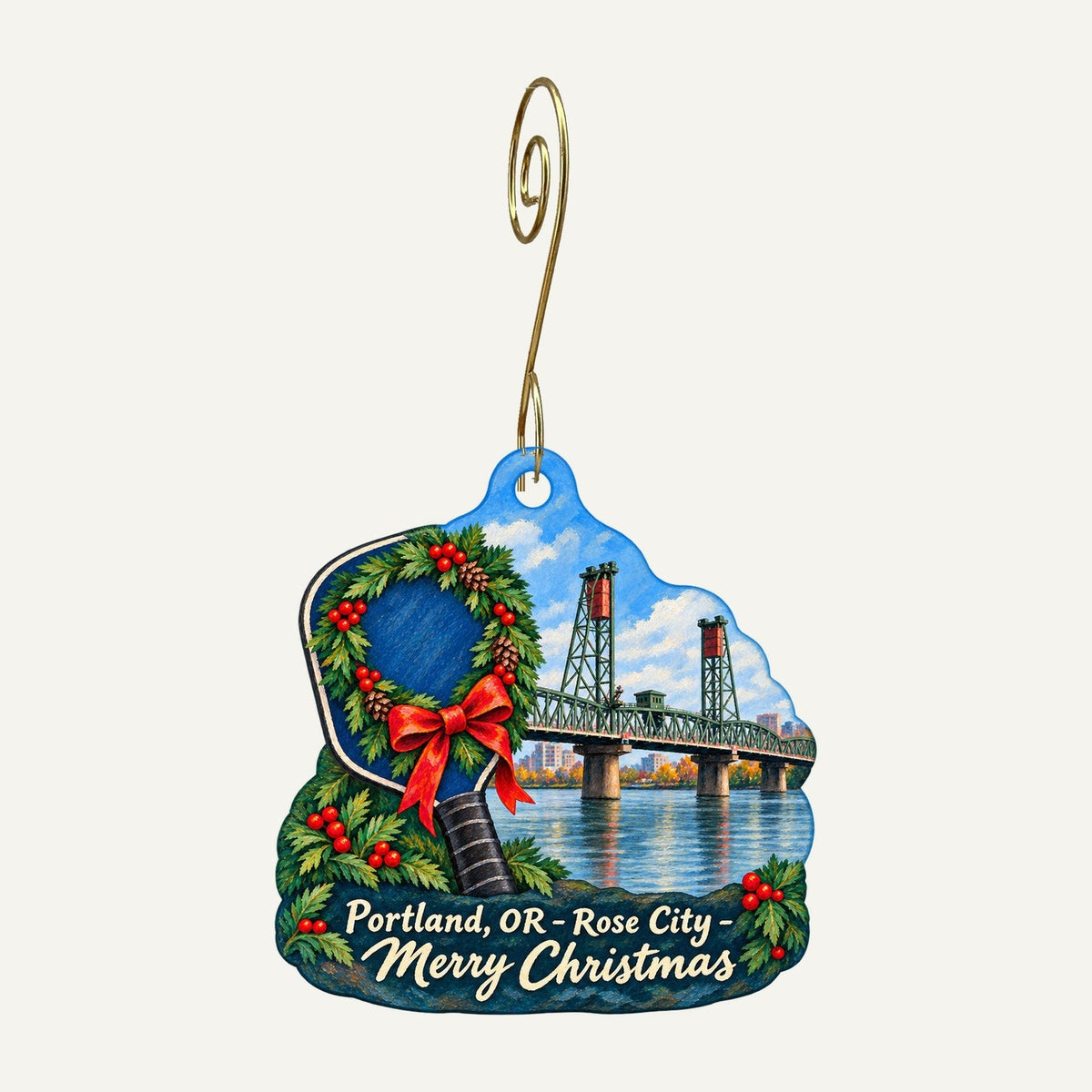 The People's Courts Christmas custom wood ornament OC1242 hanging on hook