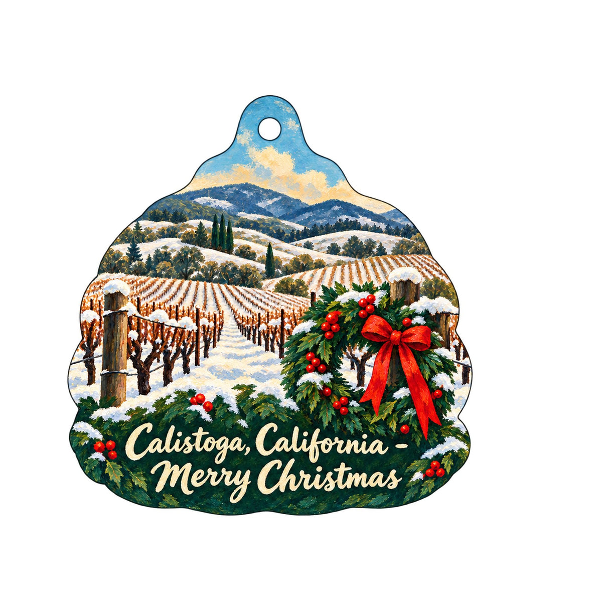 Mad Mod Shop Christmas custom wood ornament OC1245 on white