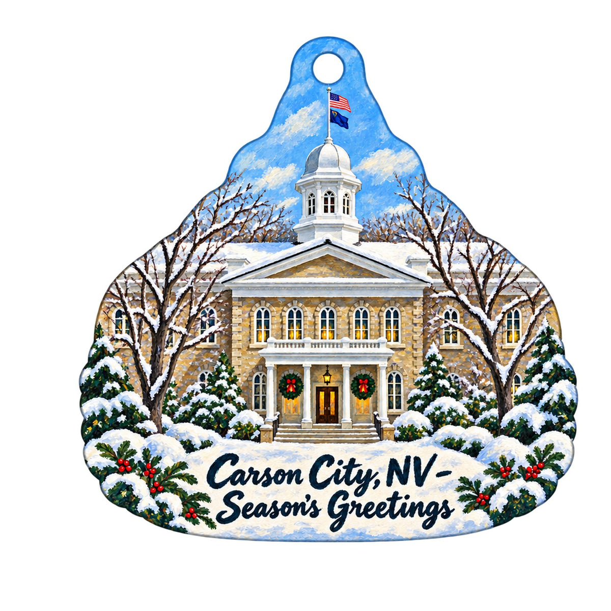 The Gifting Tree Christmas custom wood ornament OC1248 on white