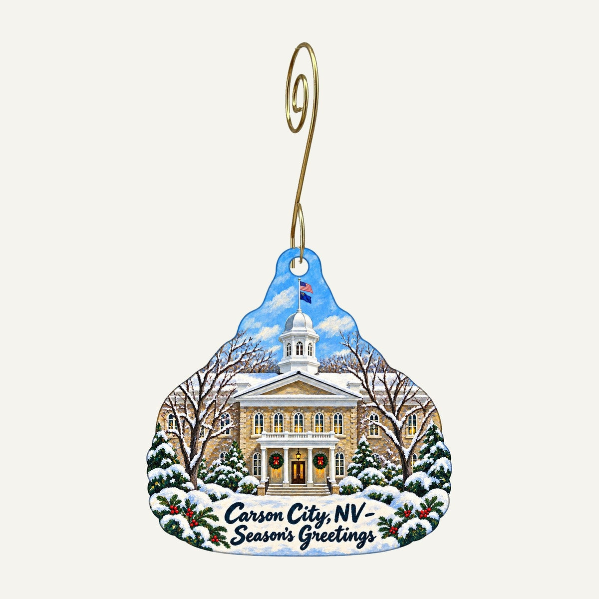 The Gifting Tree Christmas custom wood ornament OC1248 hanging on hook