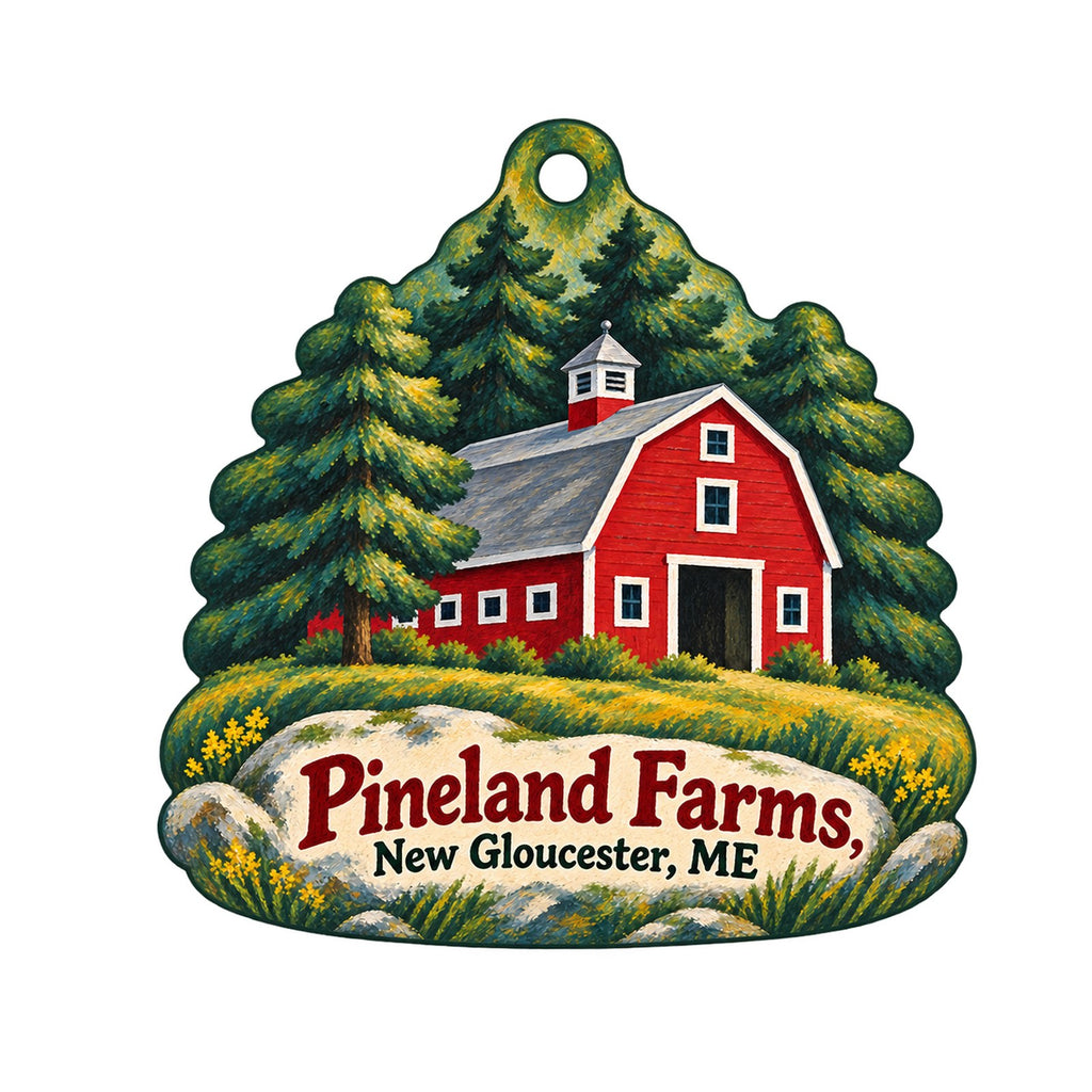 Pineland Farms Logo custom wood ornament OC1253 on white