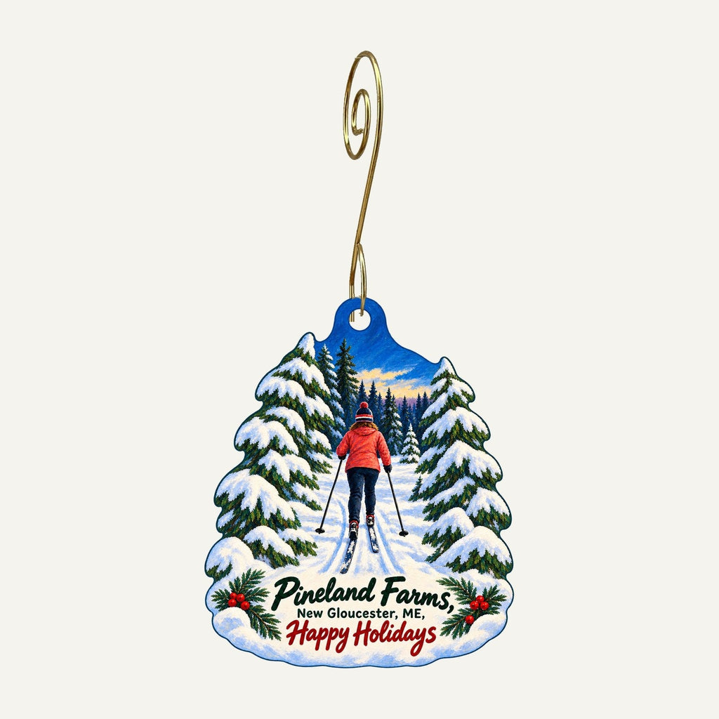 Pineland Farms Christmas custom wood ornament OC1254 hanging on hook
