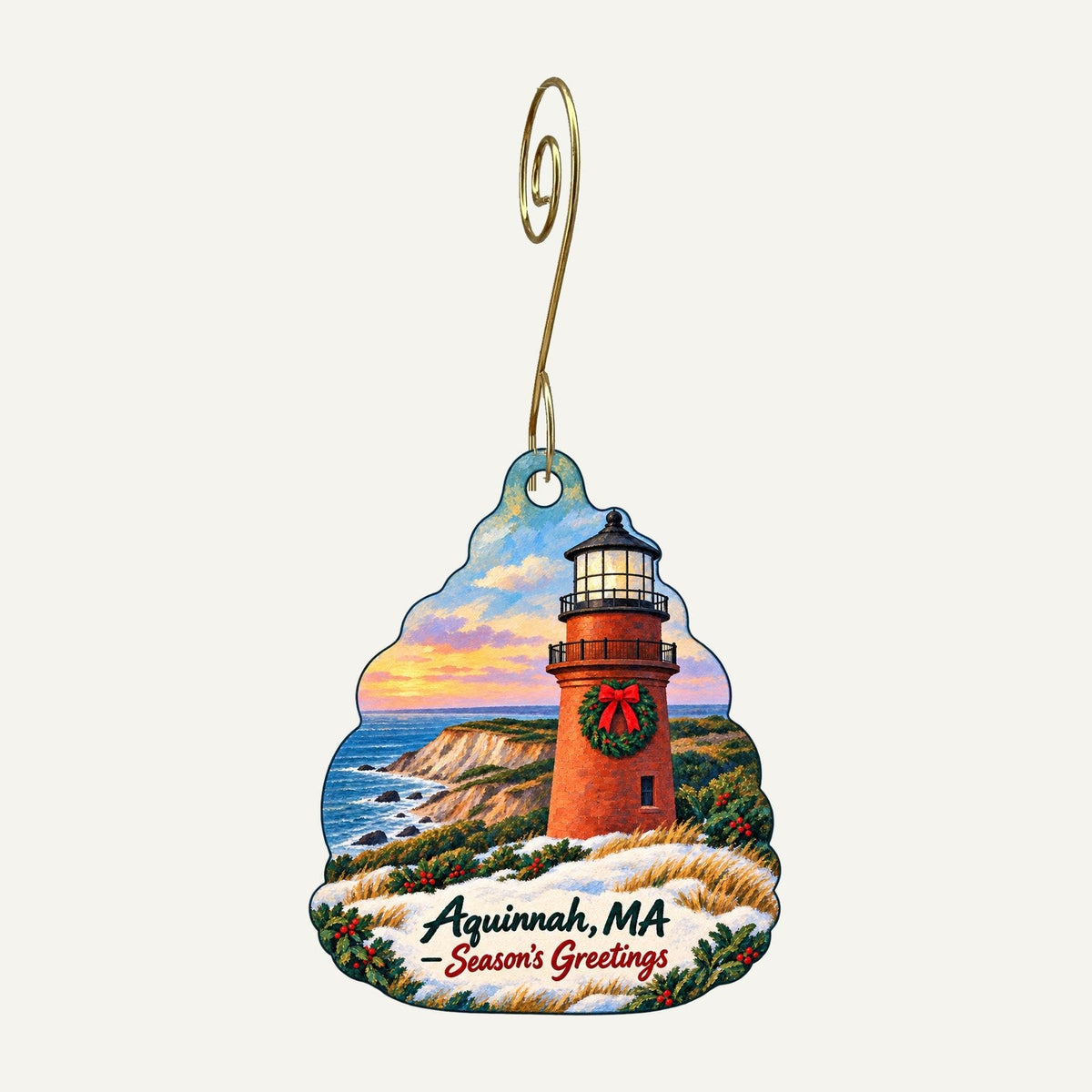 Hatmarcha Gifts Christmas custom wood ornament OC1257 hanging on hook