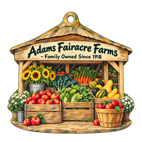 Adams Fairacre Farms Logo custom wood ornament OC1259 on white