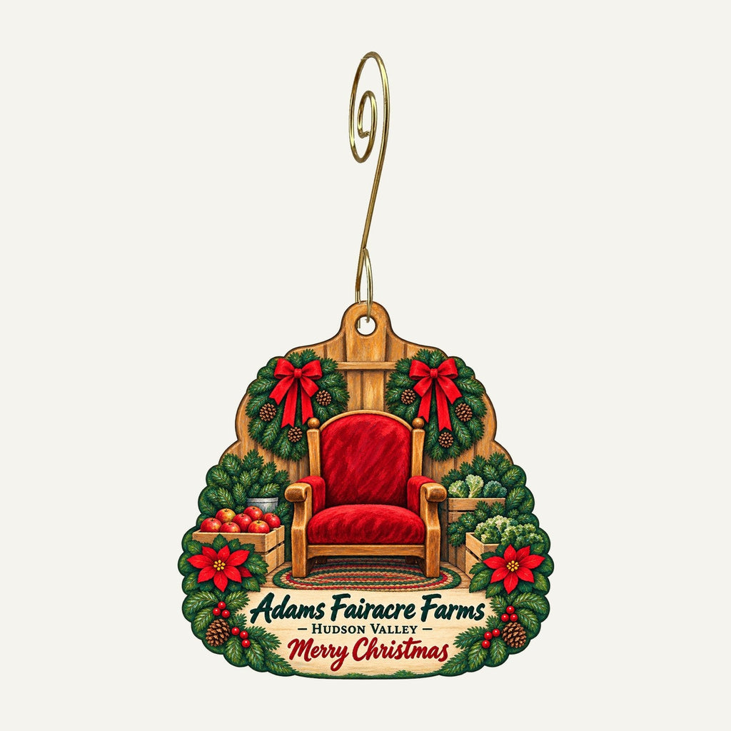 Adams Fairacre Farms Christmas custom wood ornament OC1260 hanging on hook