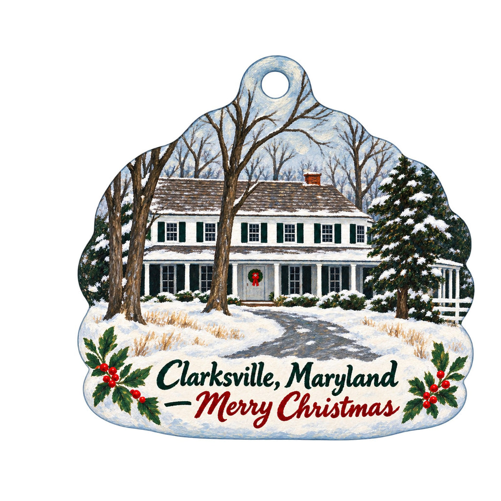 Nest Christmas custom wood ornament OC1263 on white