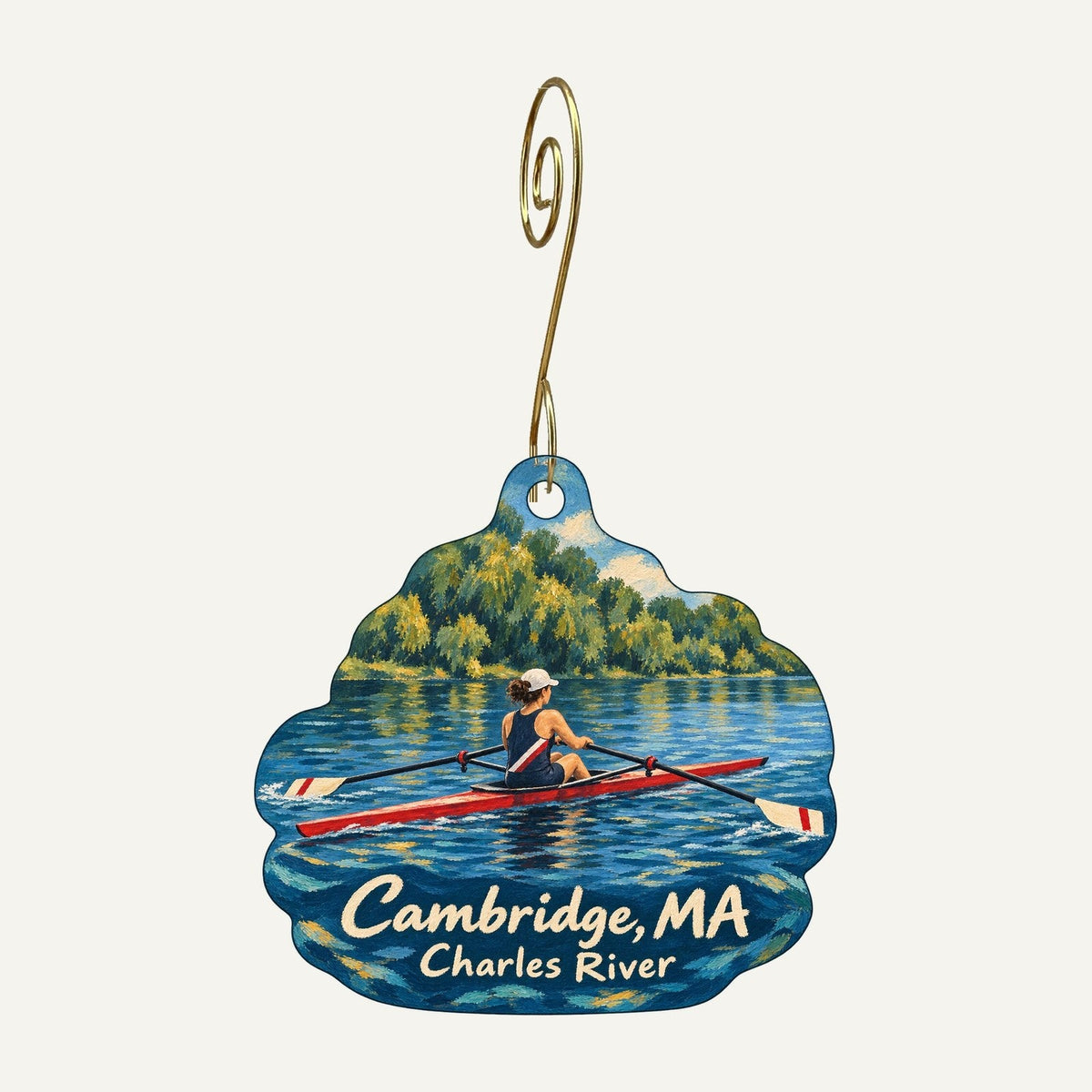 MIT Museum Store Town Icon custom wood ornament OC1270 hanging on hook