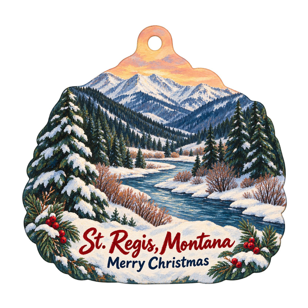 Huckleberry Patch Christmas custom wood ornament OC1272 on white