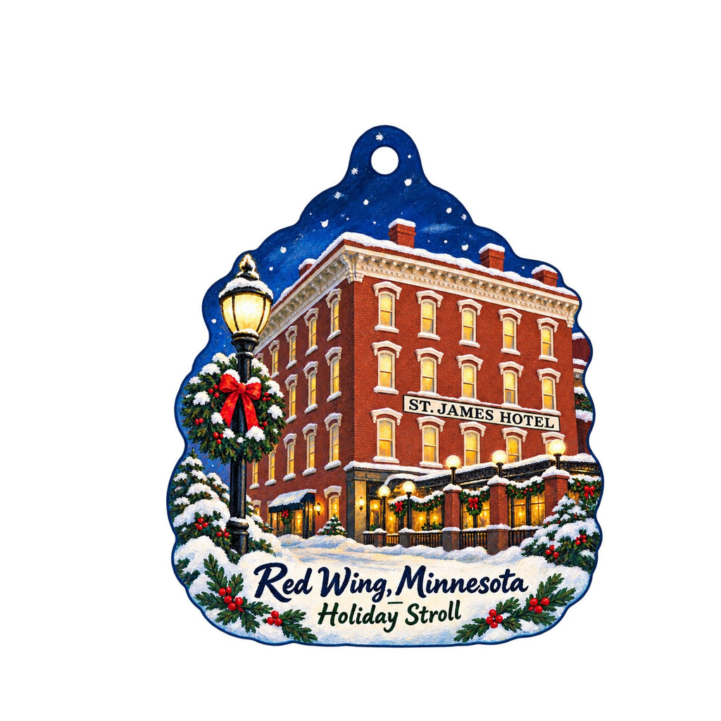 Art Orchard Gallery and Guest House Christmas custom wood ornament OC1278 on white