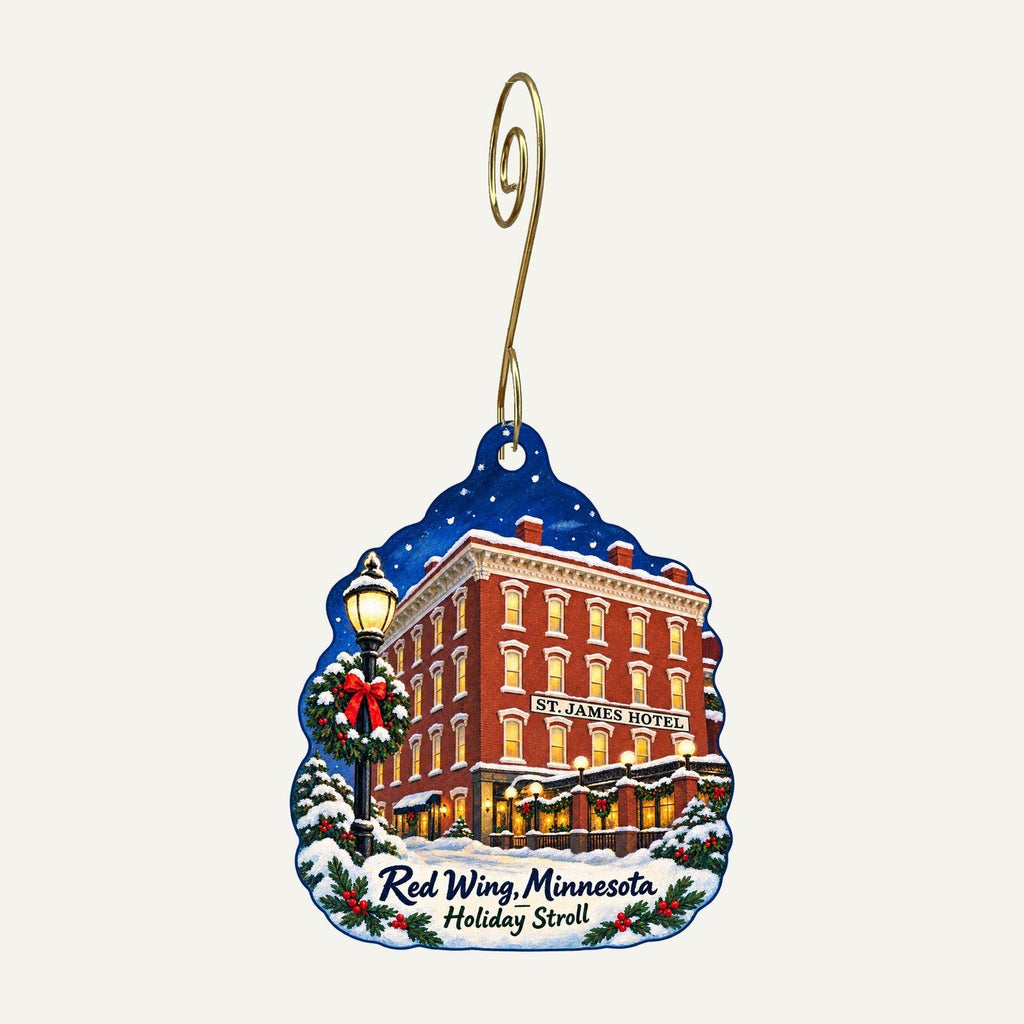 Art Orchard Gallery and Guest House Christmas custom wood ornament OC1278 hanging on hook