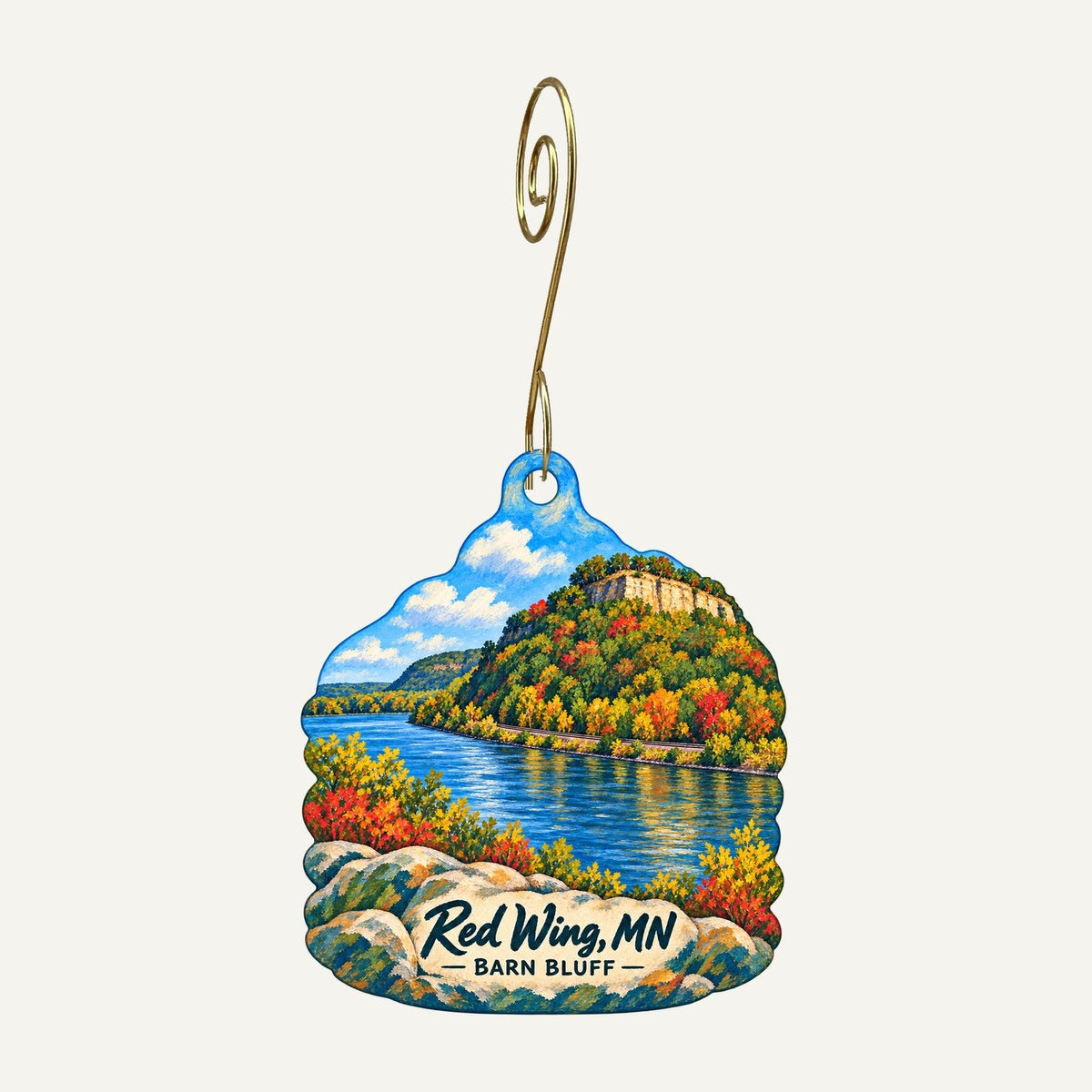 Art Orchard Gallery and Guest House Town Icon custom wood ornament OC1279 hanging on hook