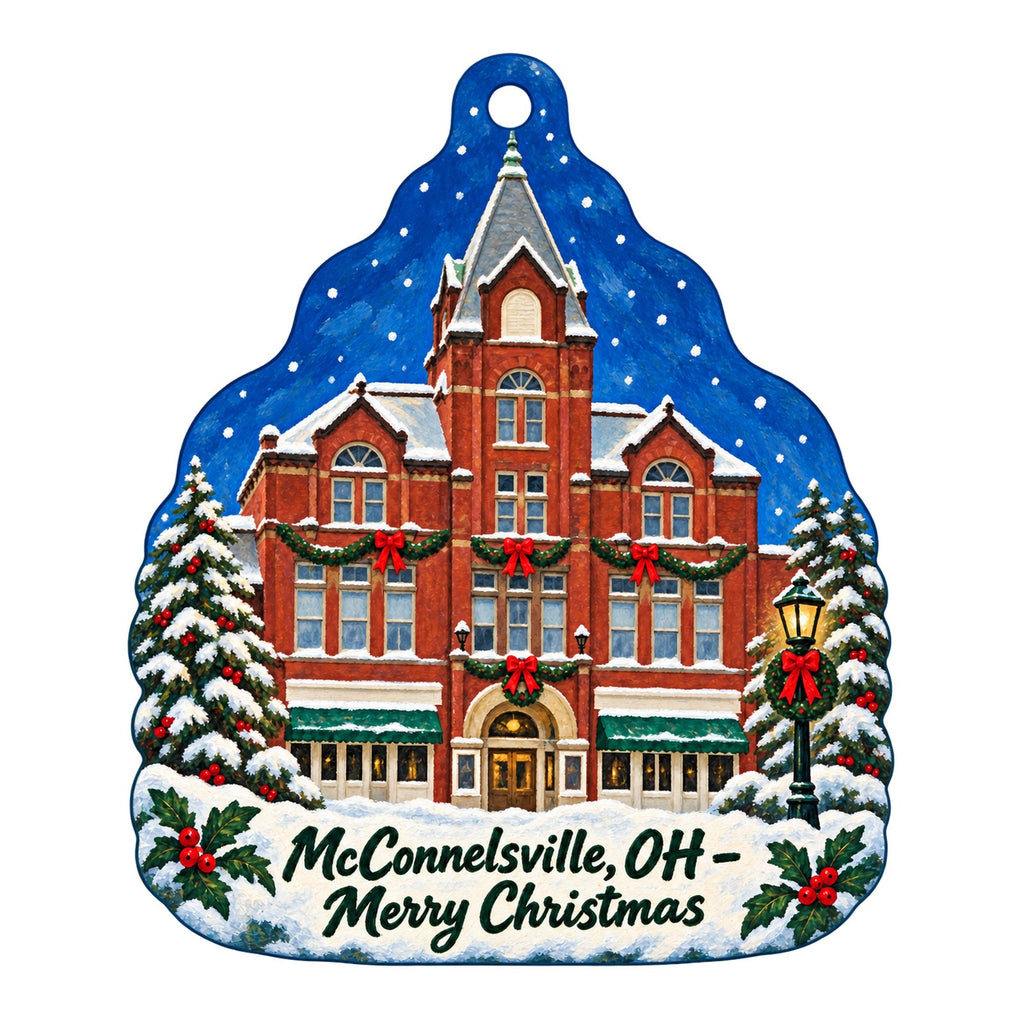 Bellavenue Manor Christmas custom wood ornament OC1281 on white