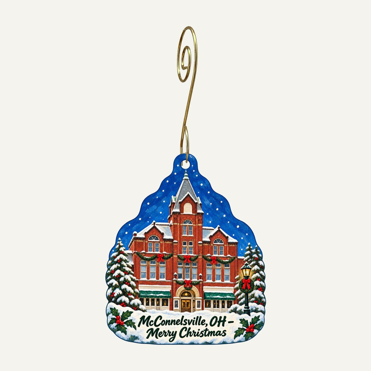 Bellavenue Manor Christmas custom wood ornament OC1281 hanging on hook