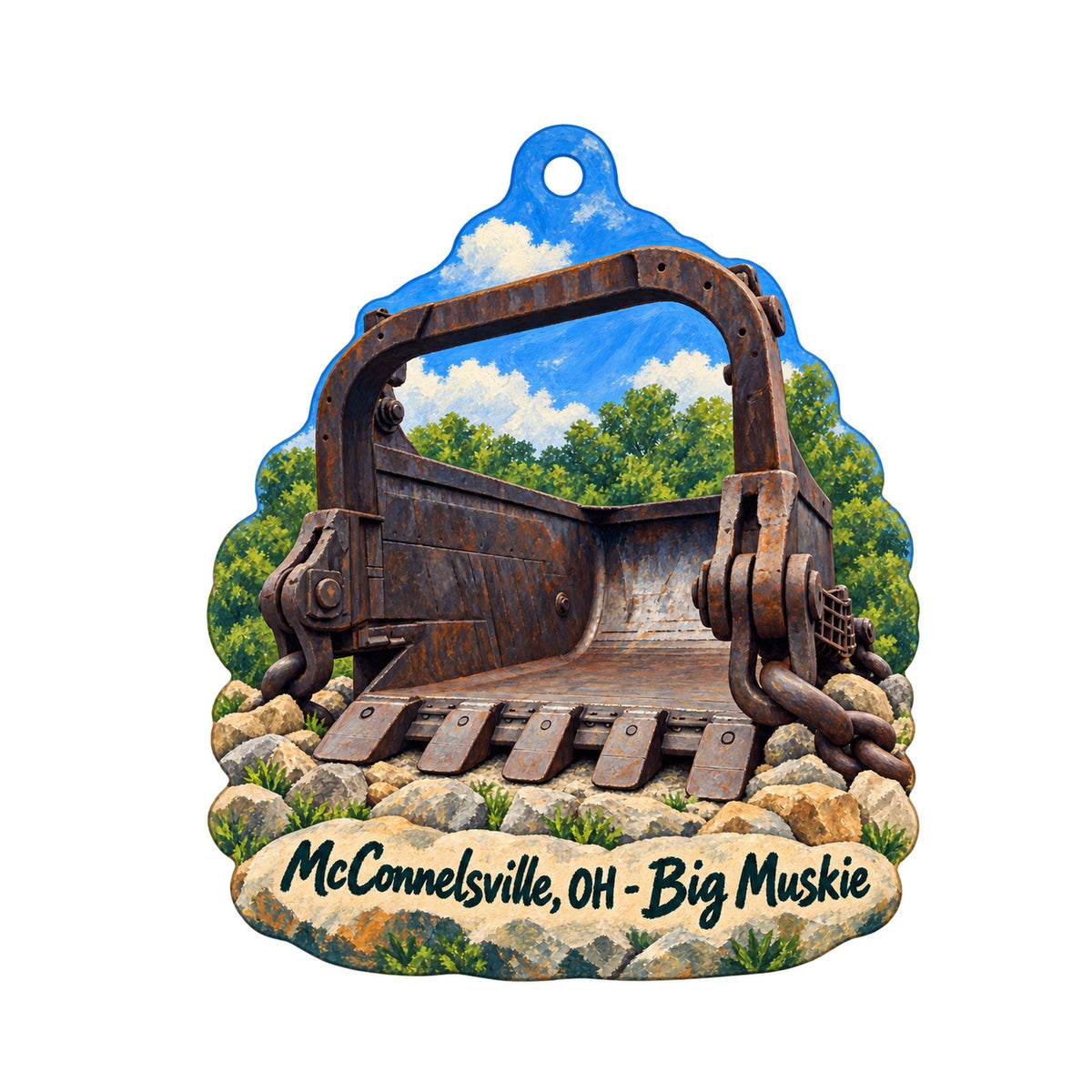 Bellavenue Manor Town Icon custom wood ornament OC1282 on white