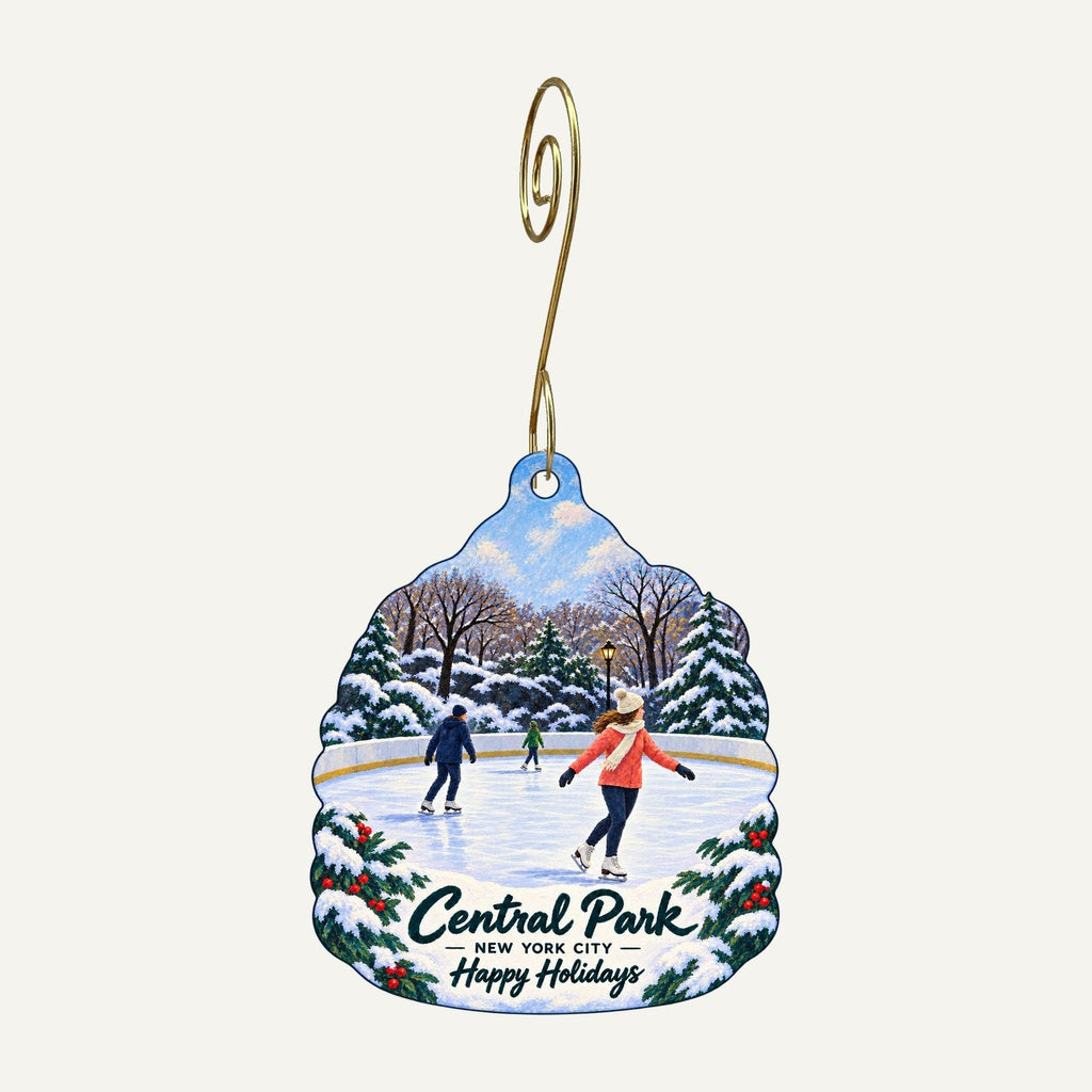 Central Park Conservancy Christmas custom wood ornament OC1287 hanging on hook