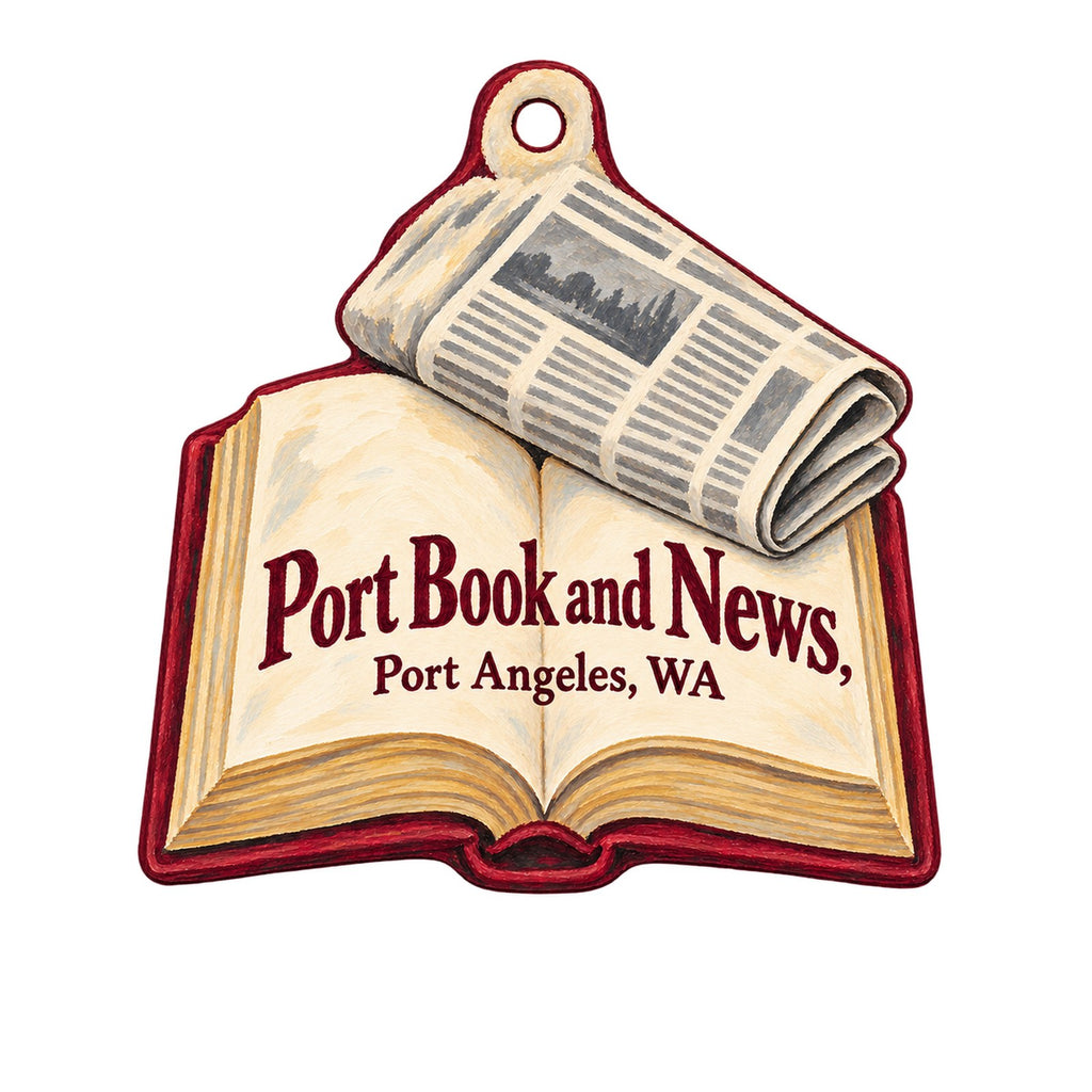 Port Book and News Logo custom wood ornament OC1292 on white