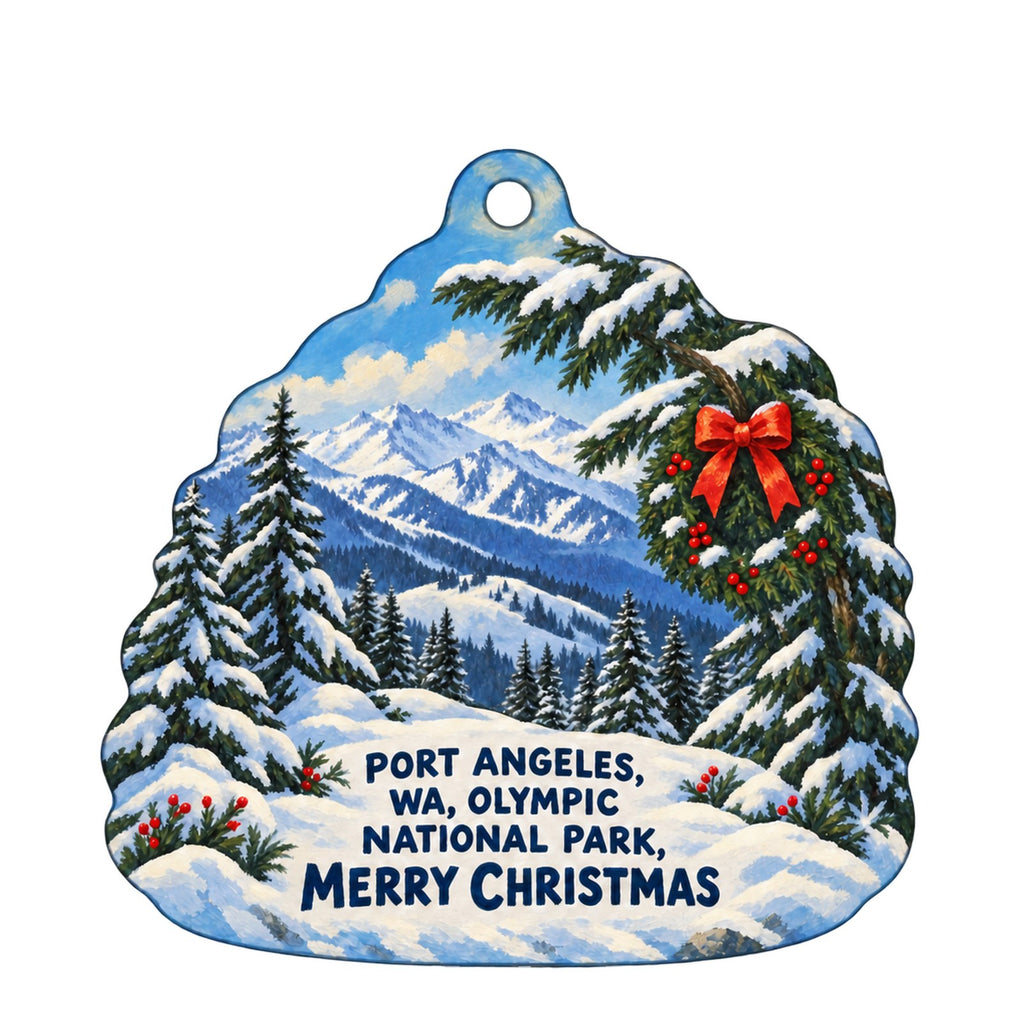 Port Book and News Christmas custom wood ornament OC1293 on white