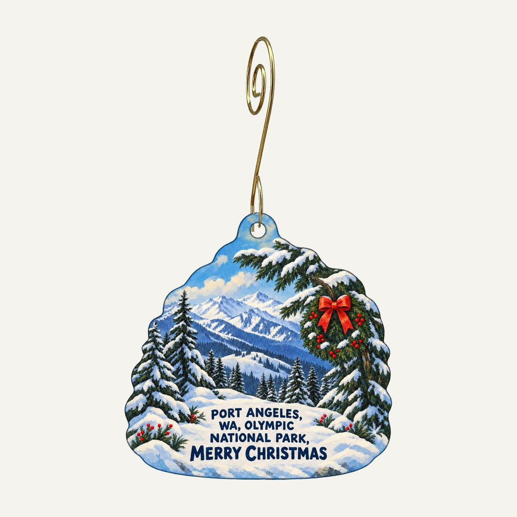 Port Book and News Christmas custom wood ornament OC1293 hanging on hook