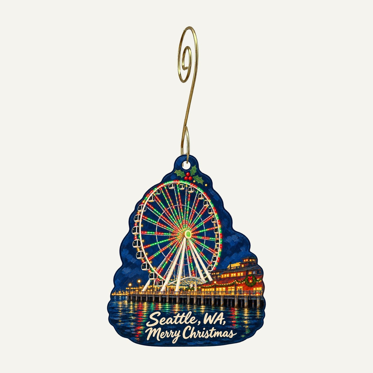 Dollz & Dames Christmas custom wood ornament OC1296 hanging on hook