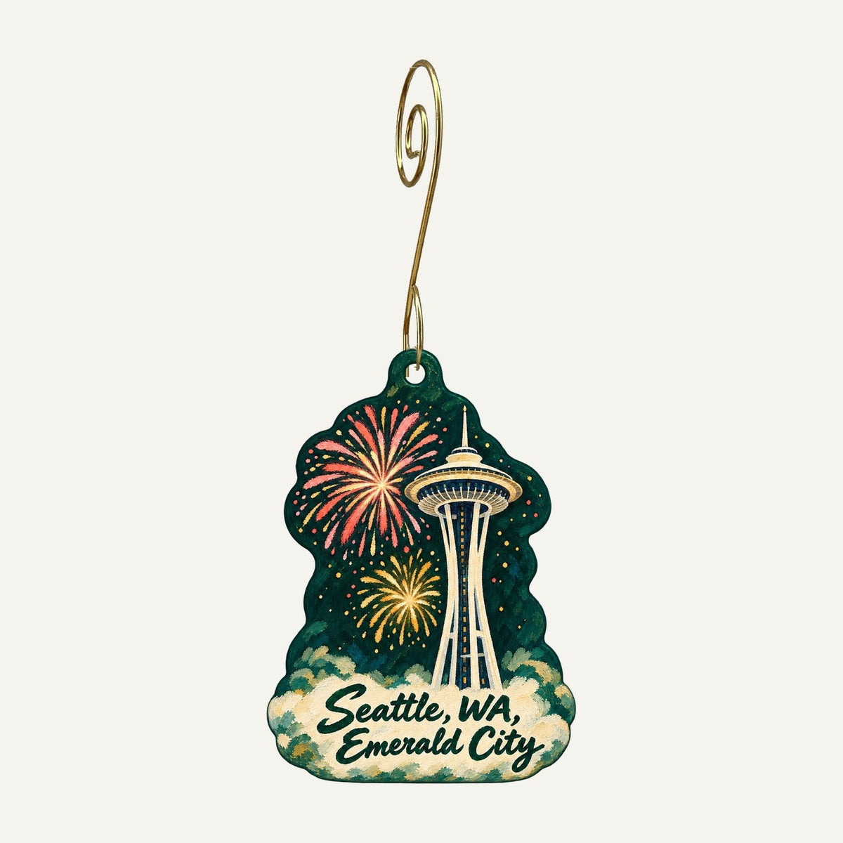 Dollz & Dames Town Icon custom wood ornament OC1297 hanging on hook