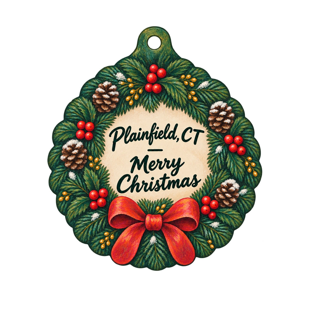 M's Boutique Christmas custom wood ornament OC1299 on white