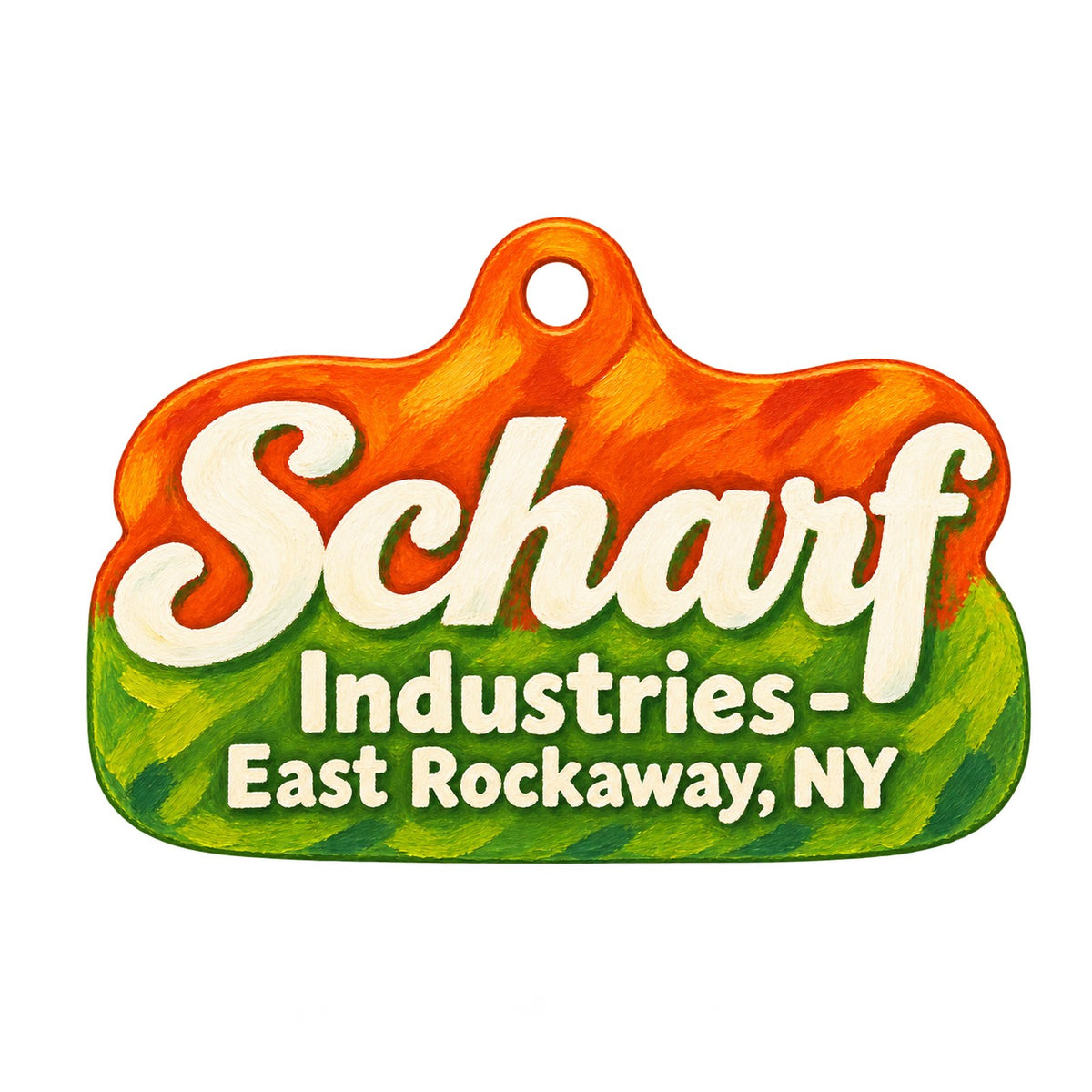 Scharf Industries LLC Logo custom wood ornament OC1304 on white