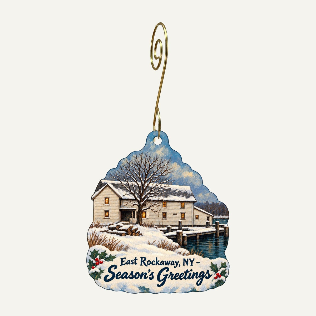 Scharf Industries LLC Christmas custom wood ornament OC1305 hanging on hook
