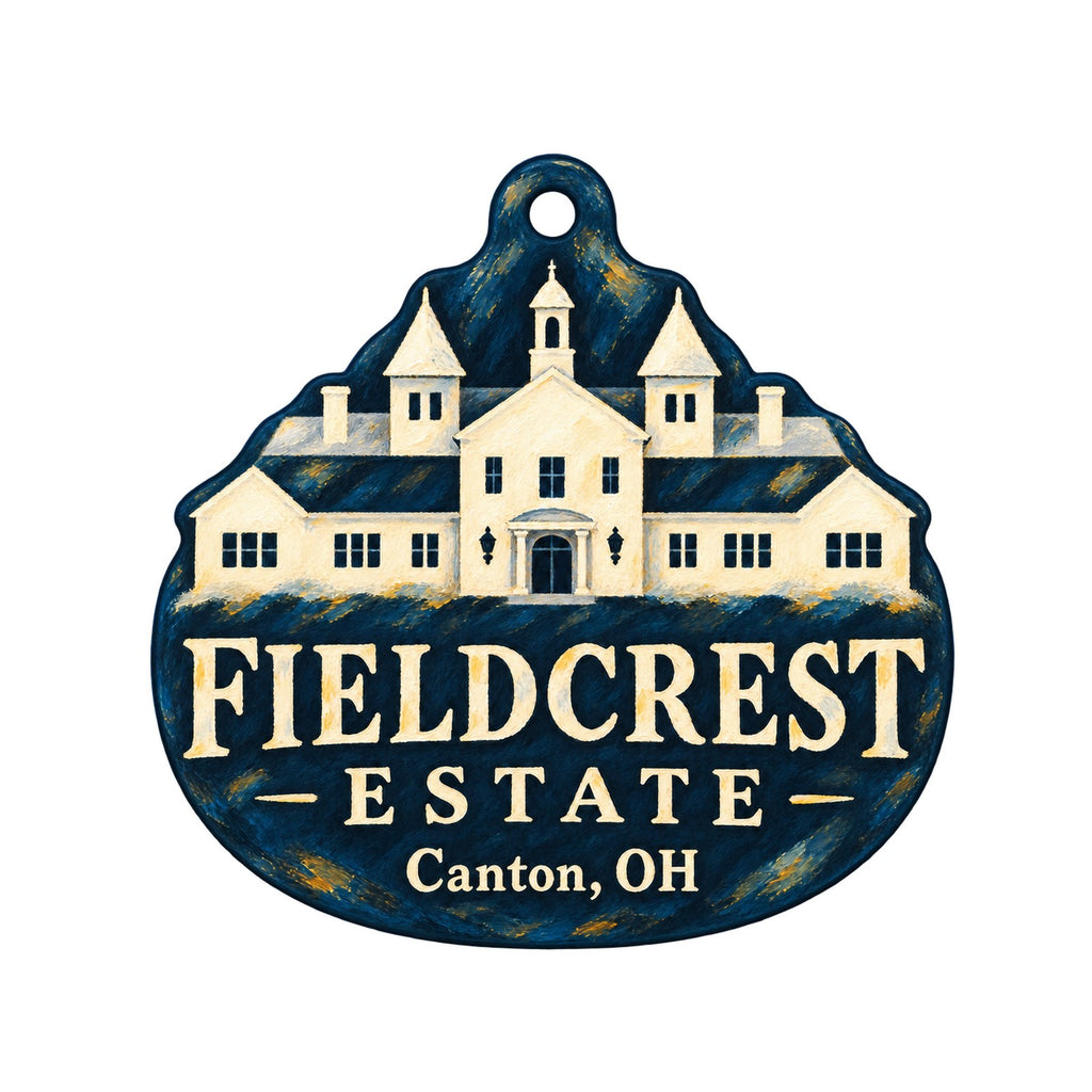 Fieldcrest Estate Ltd Logo custom wood ornament OC1307 on white