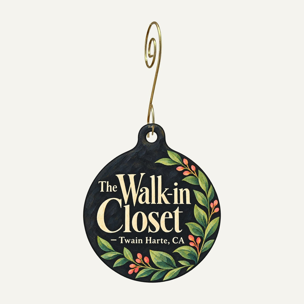 The Walk-in Closet Logo custom wood ornament OC1310 hanging on hook