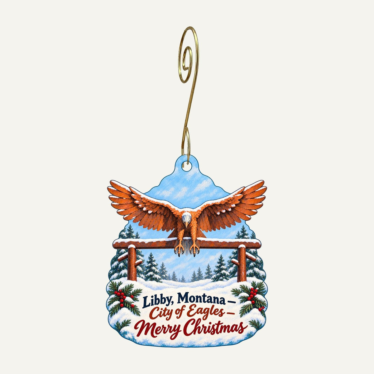 Fix Coffeehouse Christmas custom wood ornament OC1314 hanging on hook