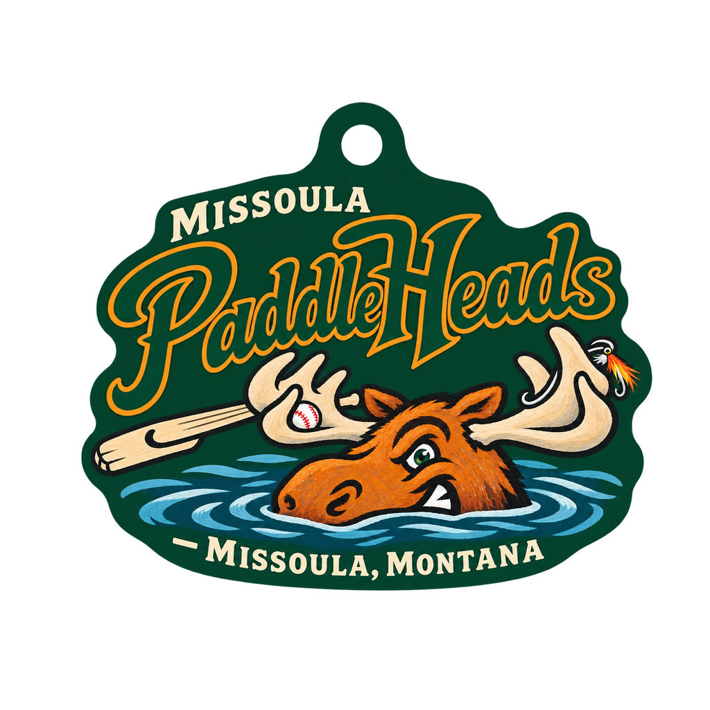 Missoula PaddleHeads Logo custom wood ornament OC1316 on white