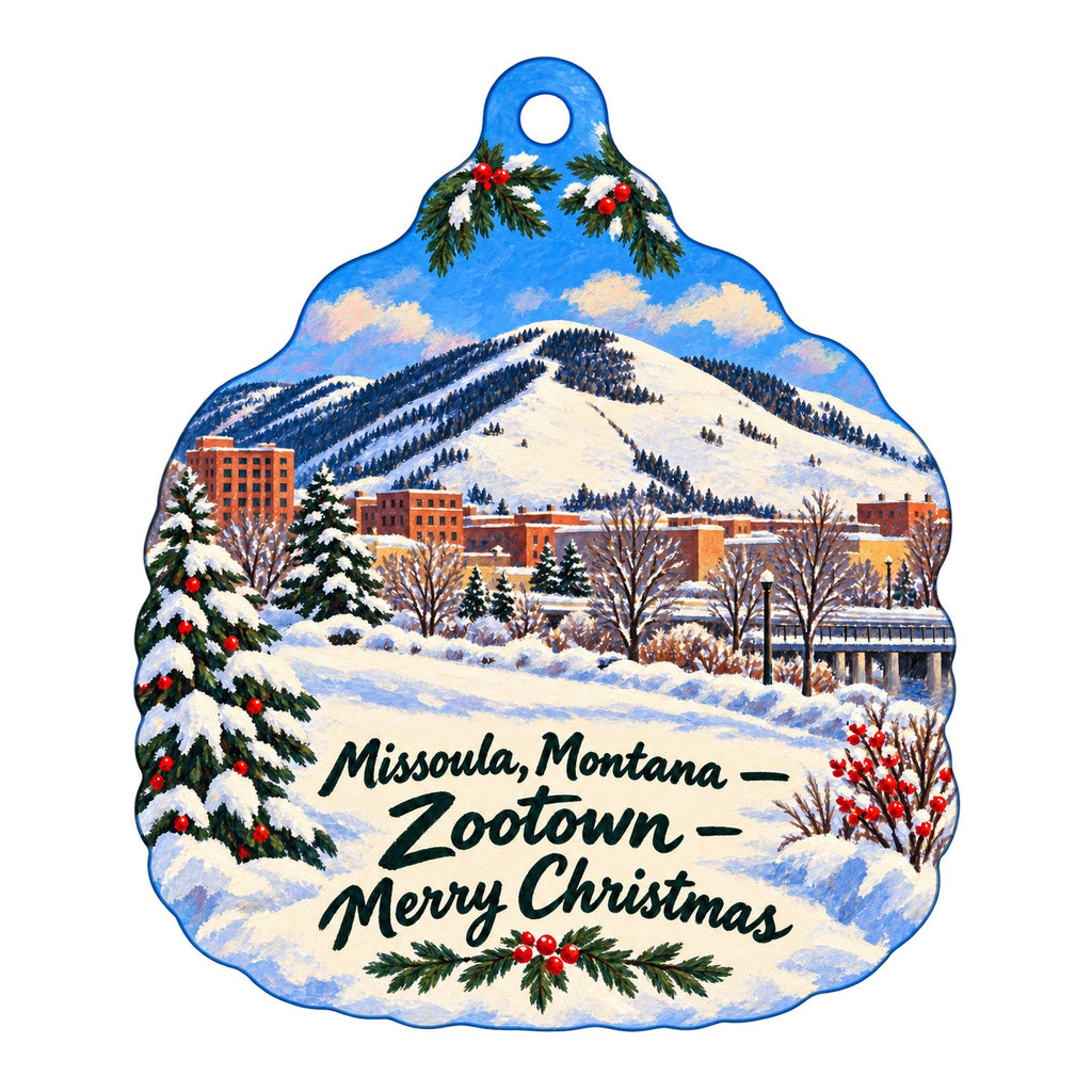 Missoula PaddleHeads Christmas custom wood ornament OC1317 on white