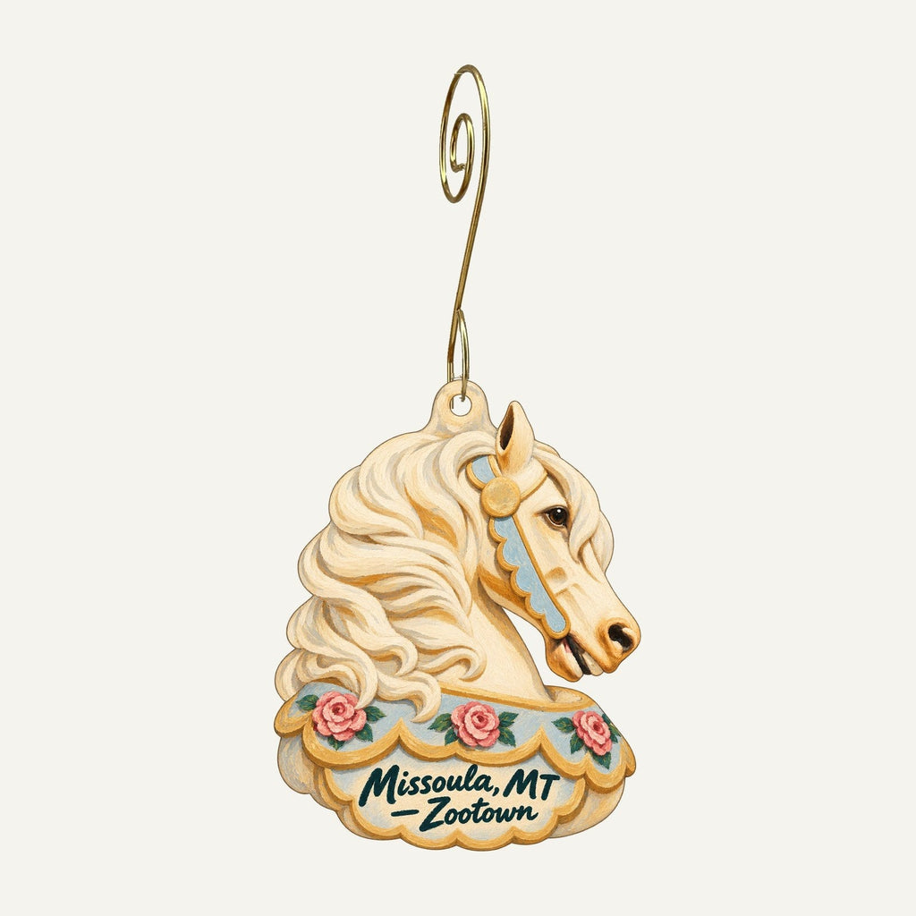 Missoula PaddleHeads Town Icon custom wood ornament OC1318 hanging on hook