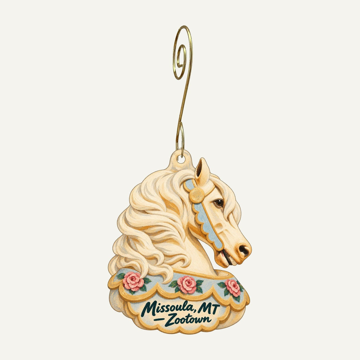 Missoula PaddleHeads Town Icon custom wood ornament OC1318 hanging on hook