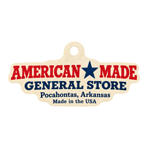 American Made General Store Logo custom wood ornament OC131 on white