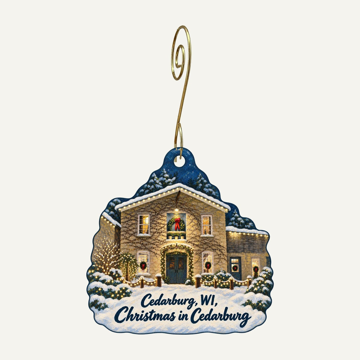 Flyrite Christmas custom wood ornament OC1323 hanging on hook