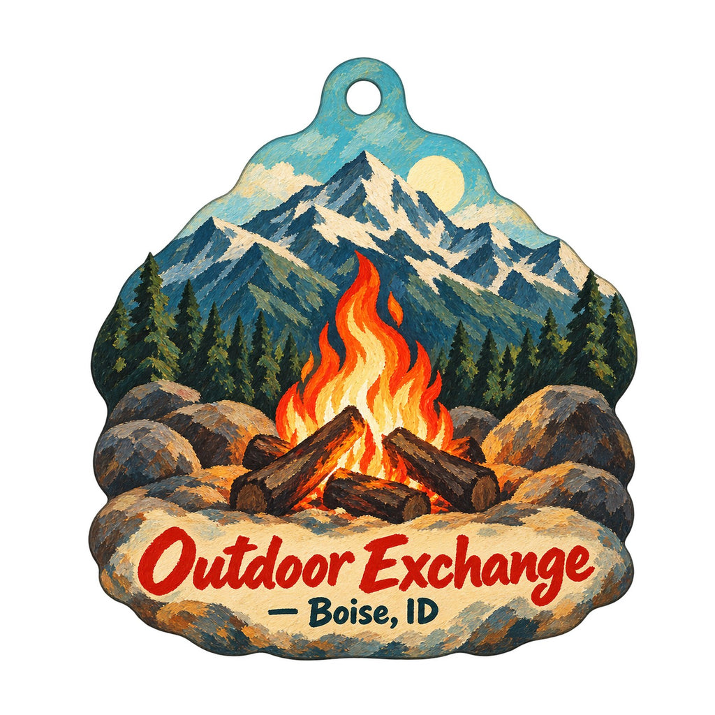 Outdoor Exchange Logo custom wood ornament OC1325 on white