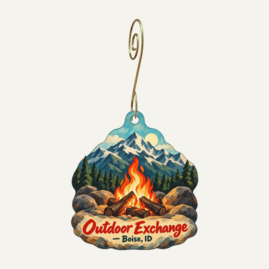 Outdoor Exchange Logo custom wood ornament OC1325 hanging on hook