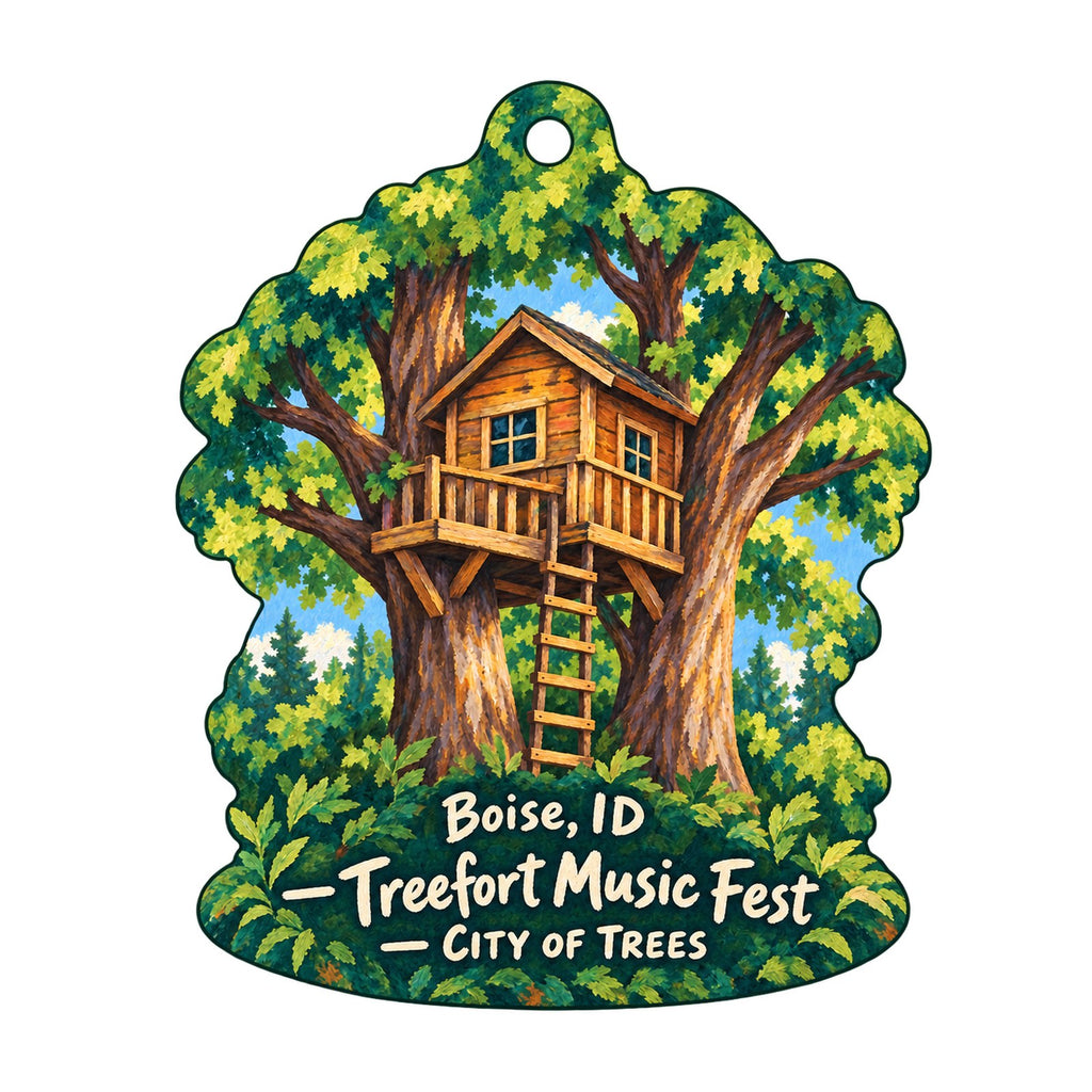 Outdoor Exchange Town Icon custom wood ornament OC1327 on white