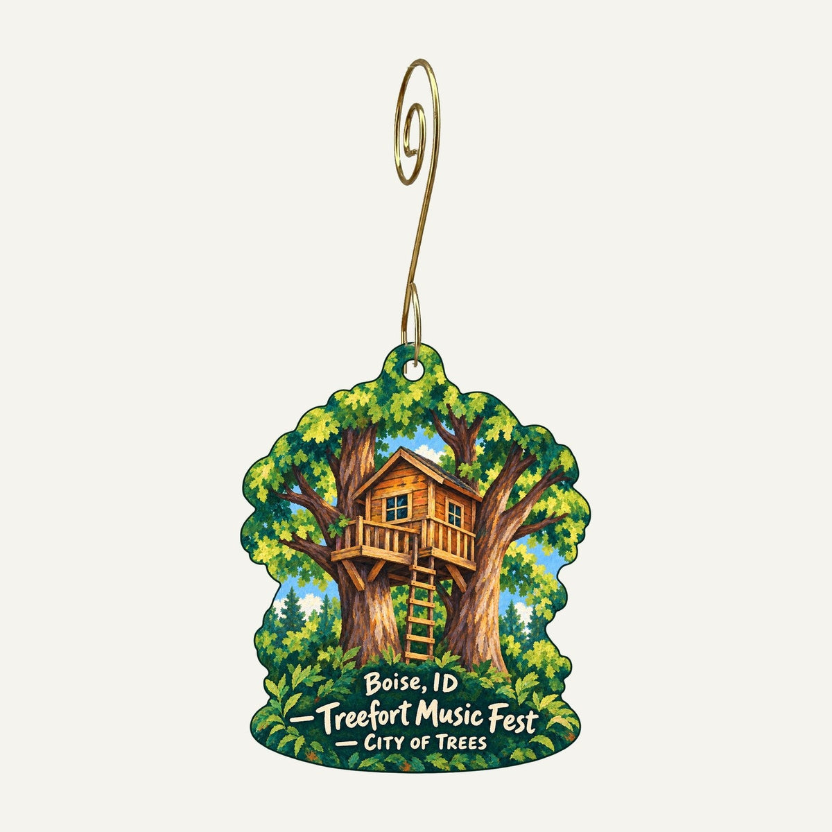 Outdoor Exchange Town Icon custom wood ornament OC1327 hanging on hook