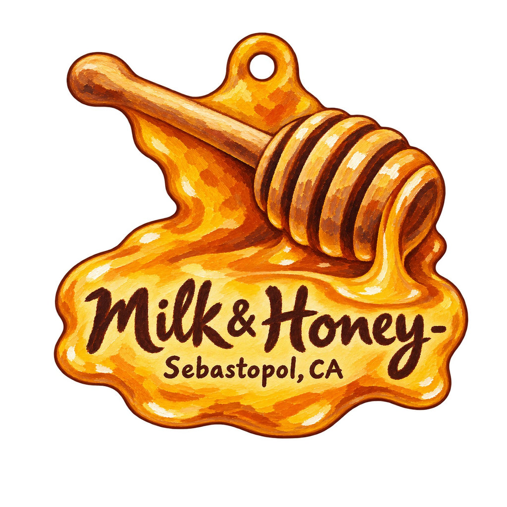 Milk & Honey Logo custom wood ornament OC1328 on white