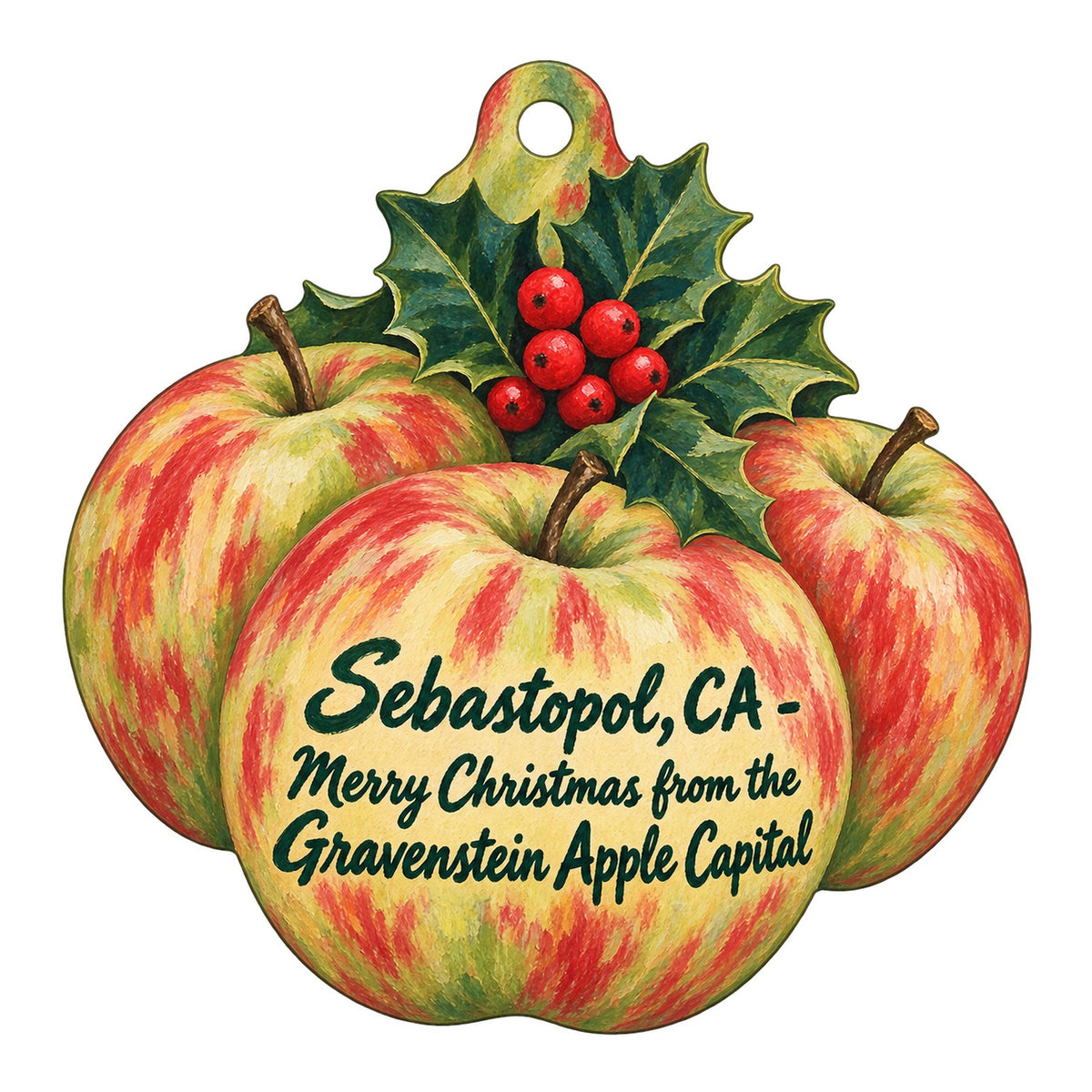 Milk & Honey Christmas custom wood ornament OC1329 on white
