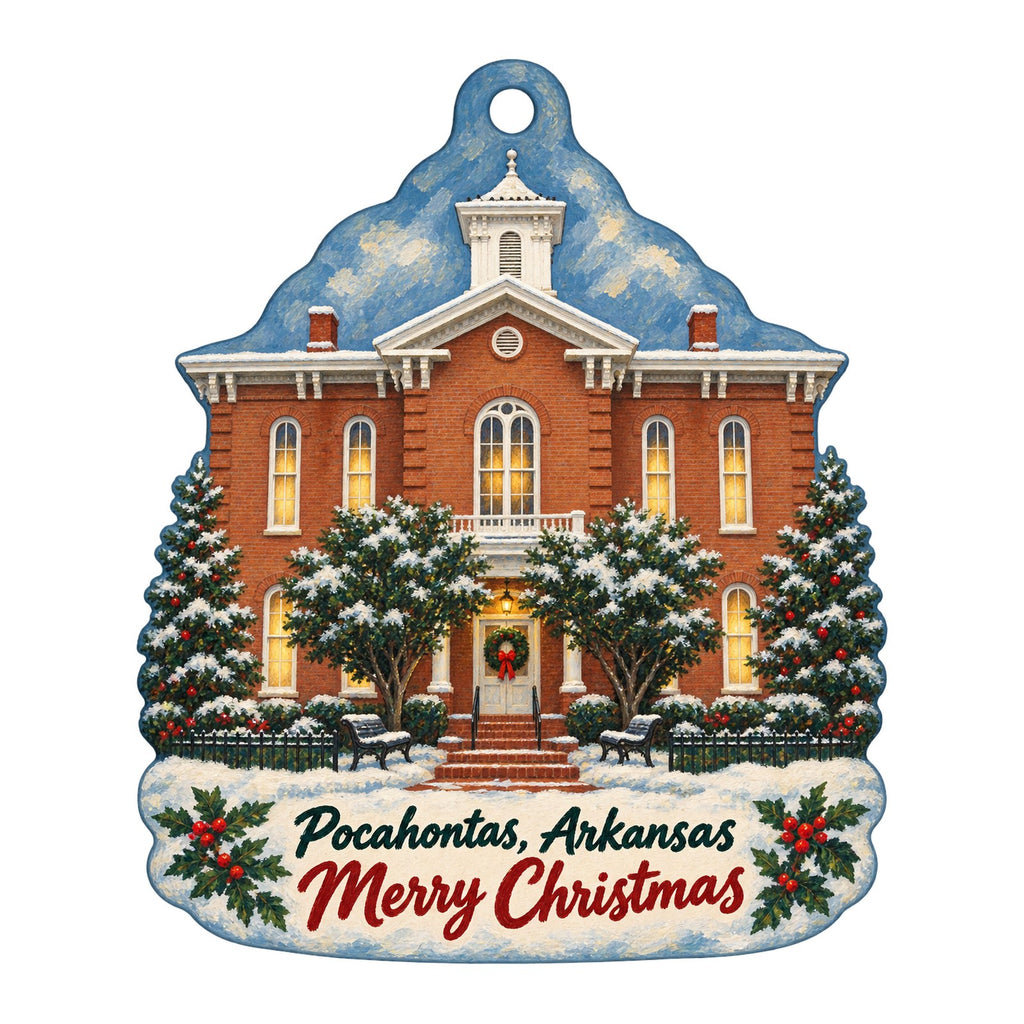 American Made General Store Christmas custom wood ornament OC132 on white