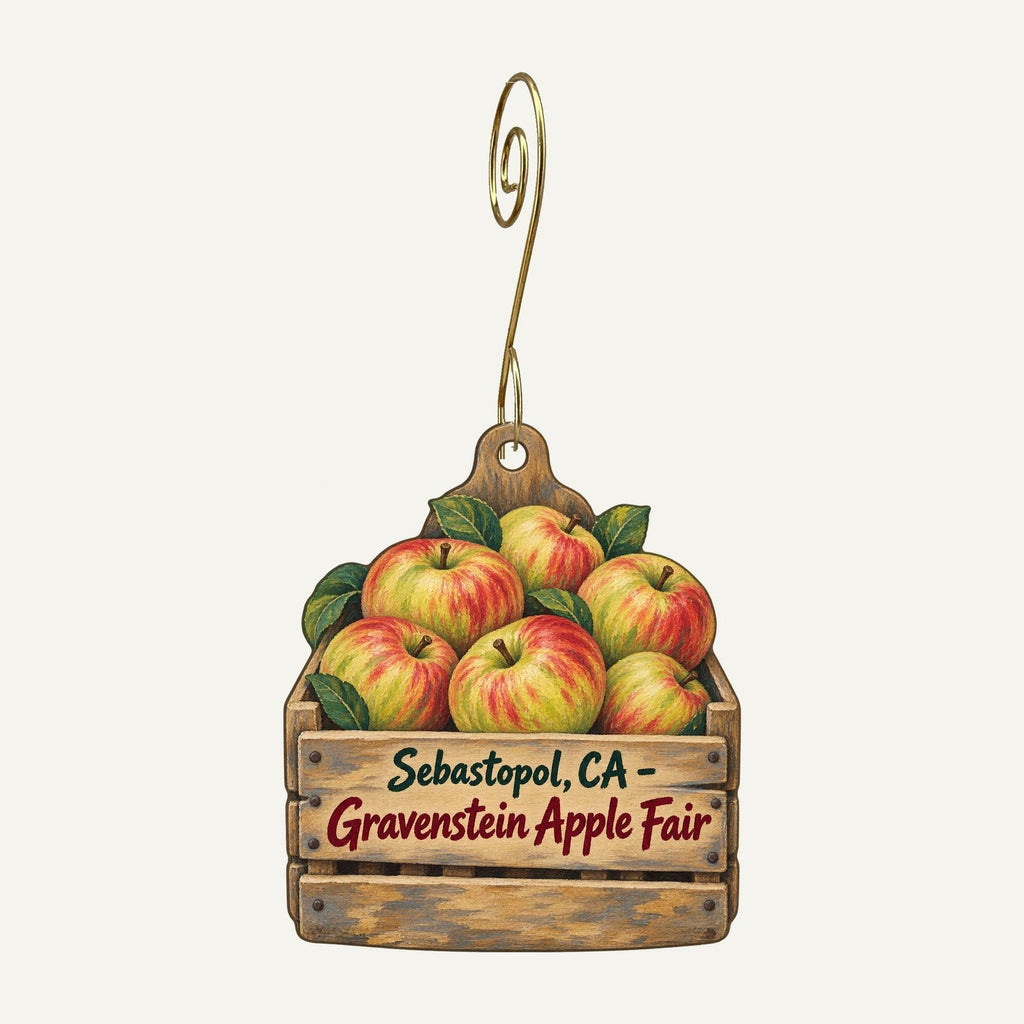 Milk & Honey Town Icon custom wood ornament OC1330 hanging on hook