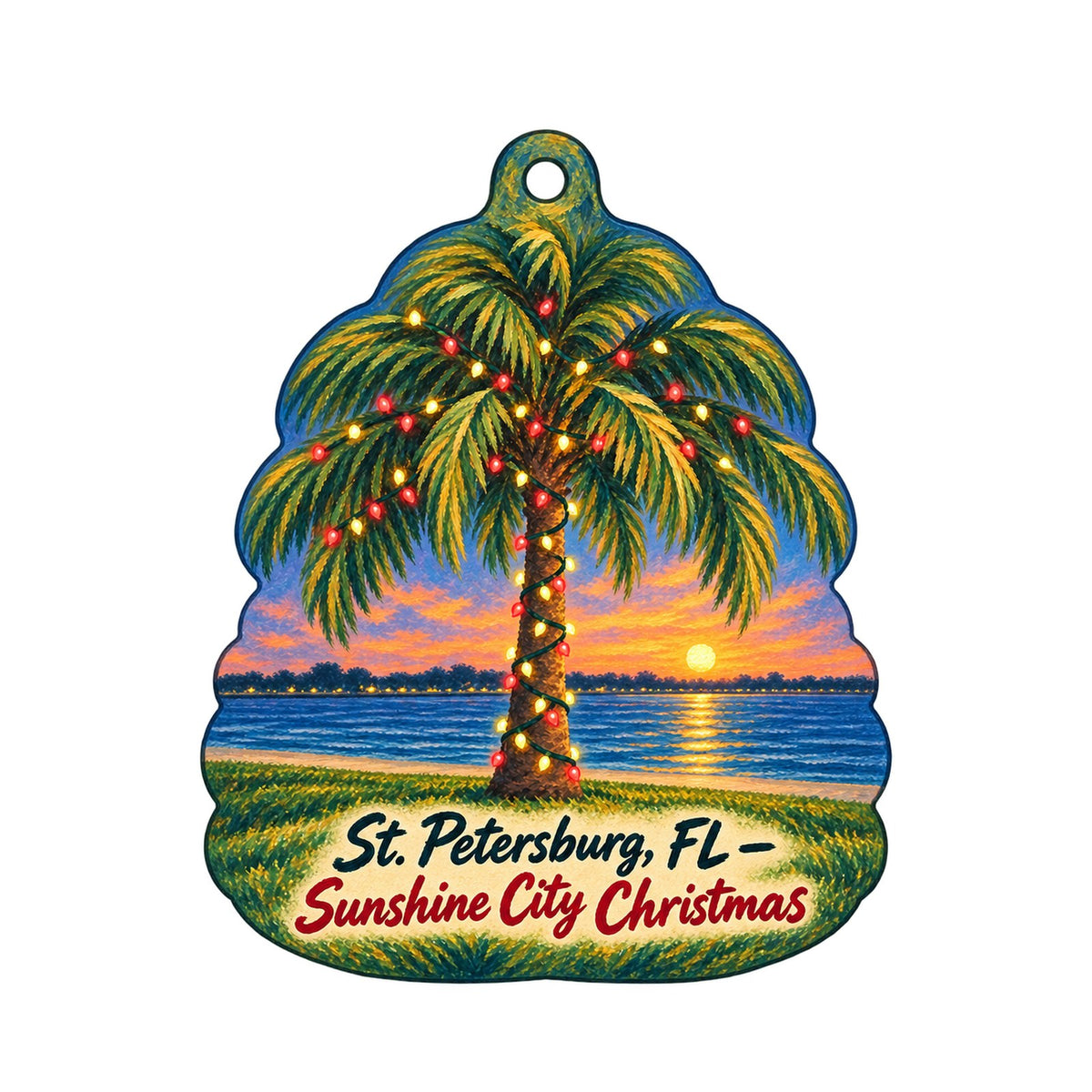 Shapiro's Gallery Christmas custom wood ornament OC1335 on white