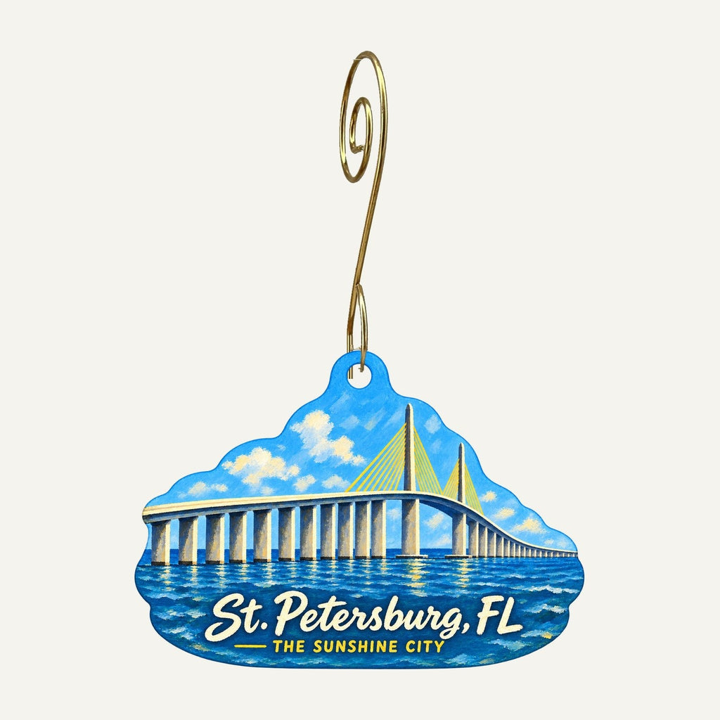 Shapiro's Gallery Town Icon custom wood ornament OC1336 hanging on hook
